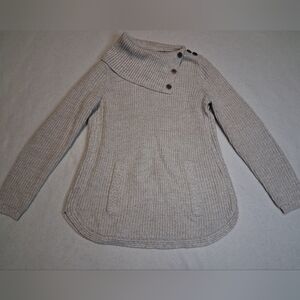 Style & Co. Taupe Knit Sweater with Button Accents